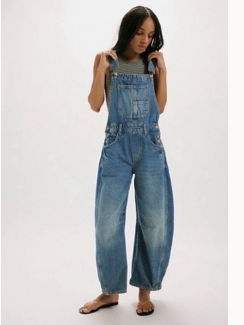 We The Free Relaxed Light-Blue Denim Overalls for Women - the petite short!